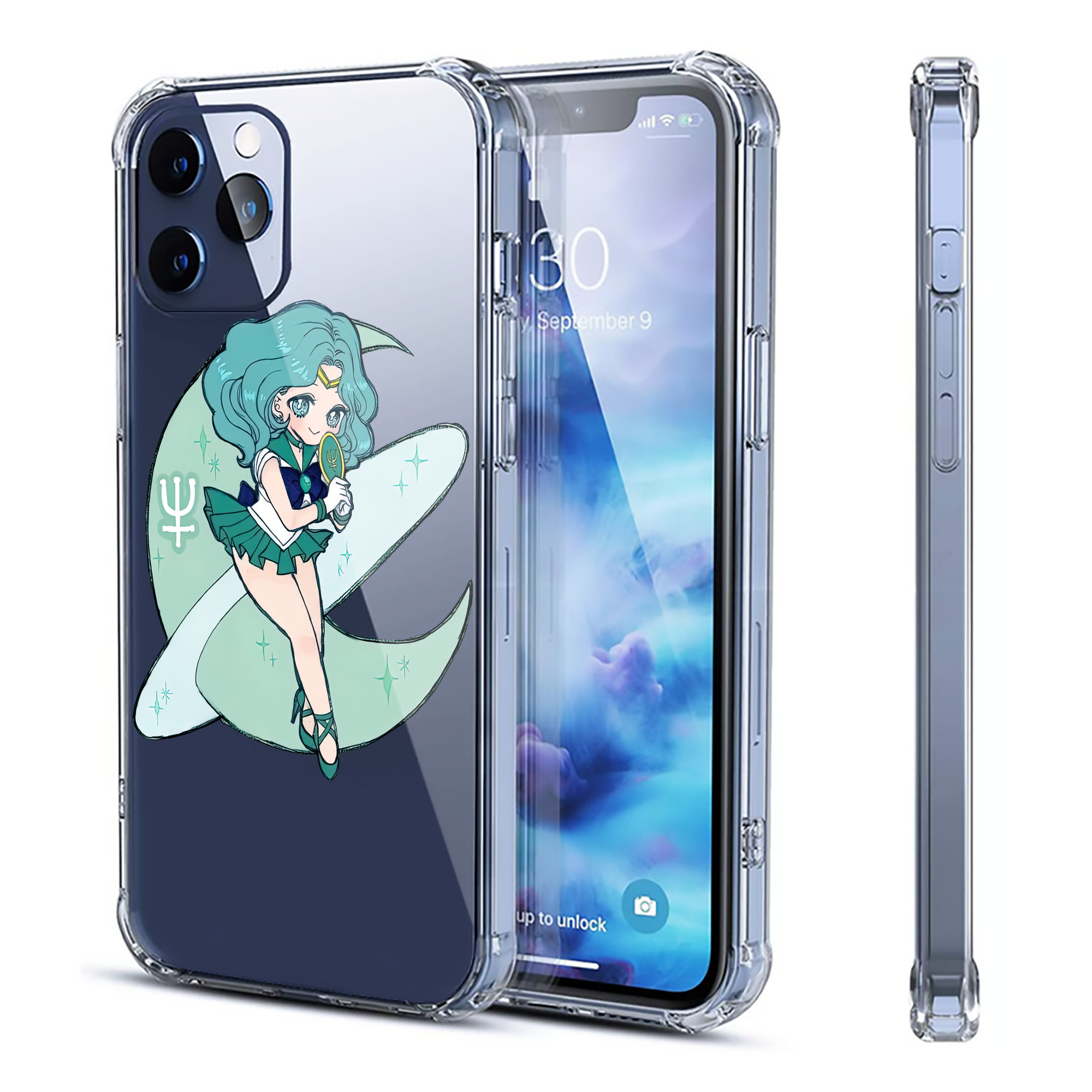 （画像用） 美少女戦士セーラームーン 海王 みちる（かいおう みちる） Sailor Moon Kaiou Michiru 【iPhone 12シリーズ対応】透明スマホケース（クリアソフトケース）
